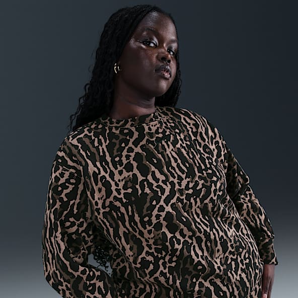 Nike Sportswear Phoenix Fleece Women's Oversized Printed Crew-Neck Sweatshirt (Plus Size)
