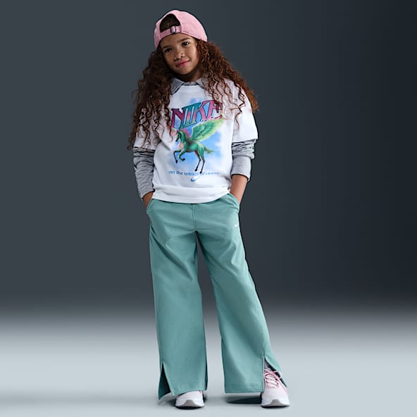 Nike Sportswear Big Kids' (Girls') Woven Wide-Leg Pants