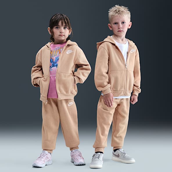 Nike Full-Zip Club Set Conjunto de dos piezas de sudadera con gorro para niños talla pequeña