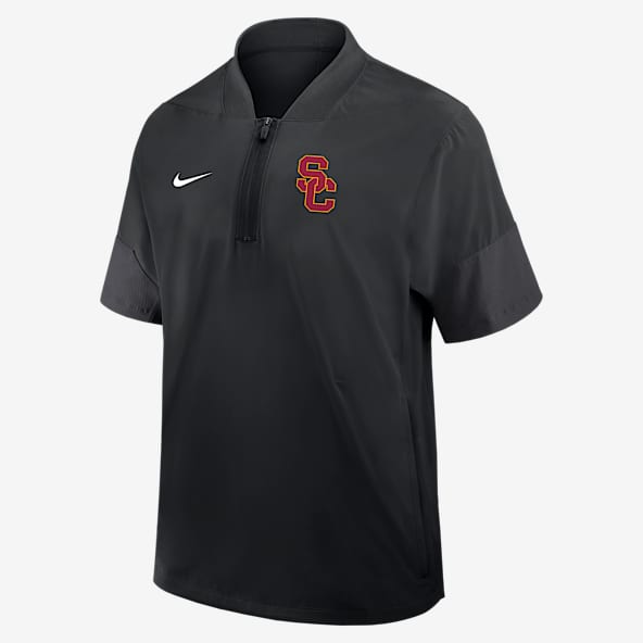 USC Sideline Coach Chamarra con gorro de manga corta universitaria Nike de medio cierre para hombre