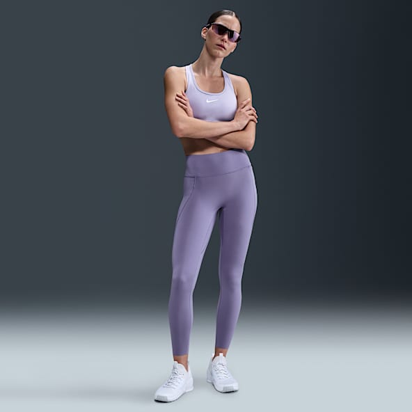 Nike Universa Leggings de tiro alto de sujeción media de 7/8 con bolsillos para mujer