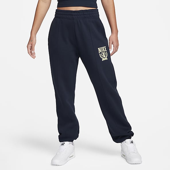 NIKE Womens Tracksuit Trousers Joggers UK 10 Small Black Colourblock, Vintage & Second-Hand Clothing Online