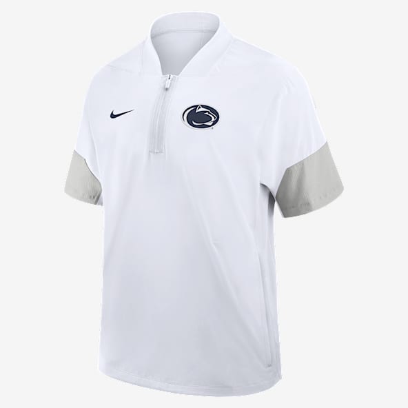 Penn State Sideline Coach Men's Nike College 1/2-Zip Short-Sleeve Hooded Jacket