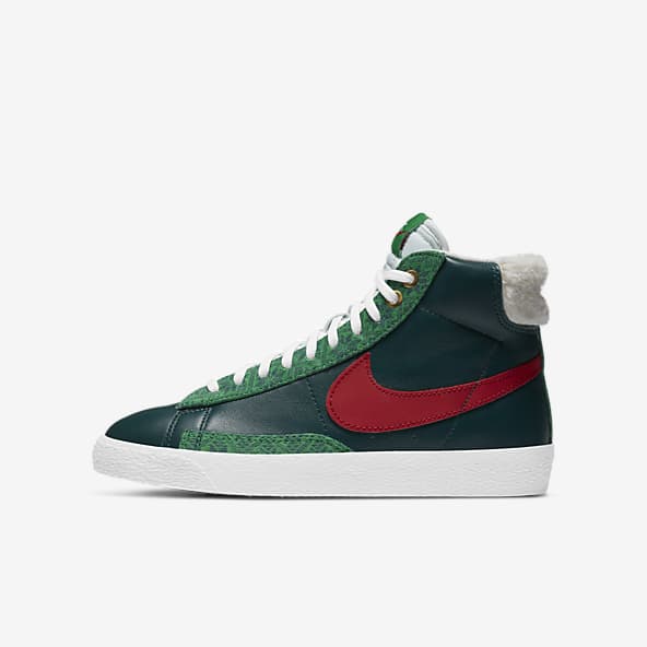 green and red nike shoes