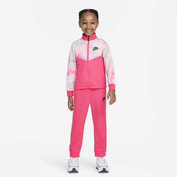 Nike Sportswear POLY SET UNISEX - Tracksuit - black/pink foam