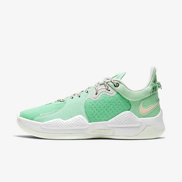 green and gray nike shoes