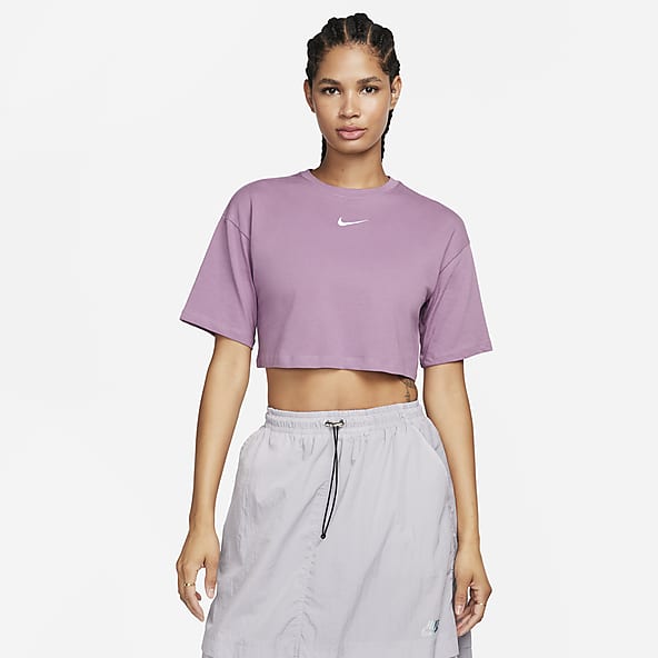 CROPPED STRETCH T-SHIRT - Beige-pink