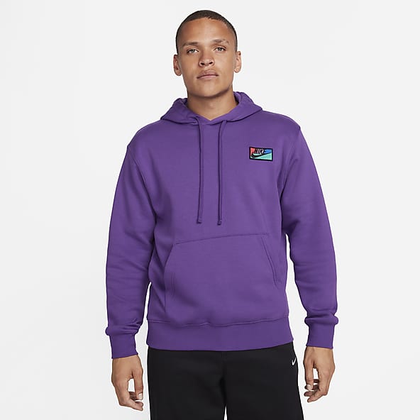Nike Air Large Sweatshirt Hoodie Pullover Black/Purple/Green