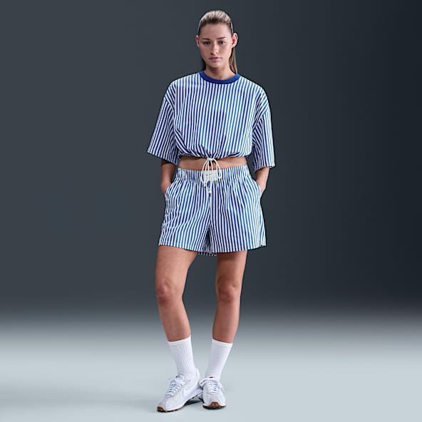 Nike Sportswear Chill Poplin Shorts a rayas de tiro medio holgados para mujer