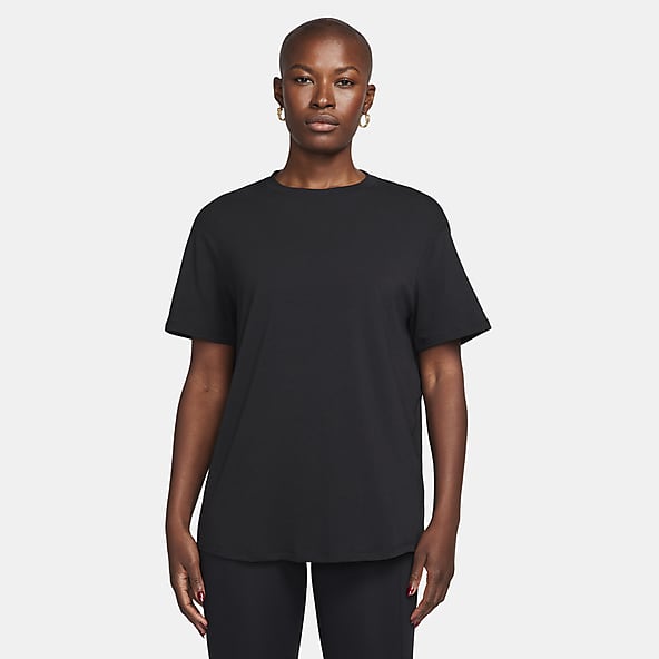 T-shirt ample Col rond Fitness Cardio Femme Gris chiné et Noir