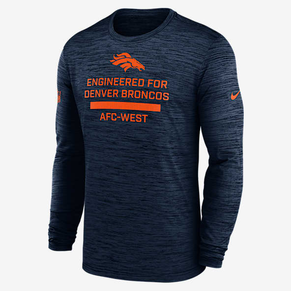 Denver Broncos Sideline Team Issue Velocity Men's Nike Dri-FIT NFL Long-Sleeve T-Shirt