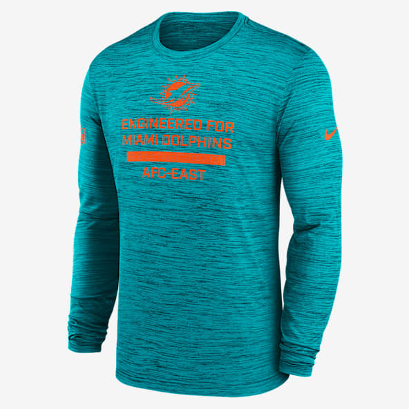 Miami Dolphins Sideline Team Issue Velocity Men's Nike Dri-FIT NFL Long-Sleeve T-Shirt