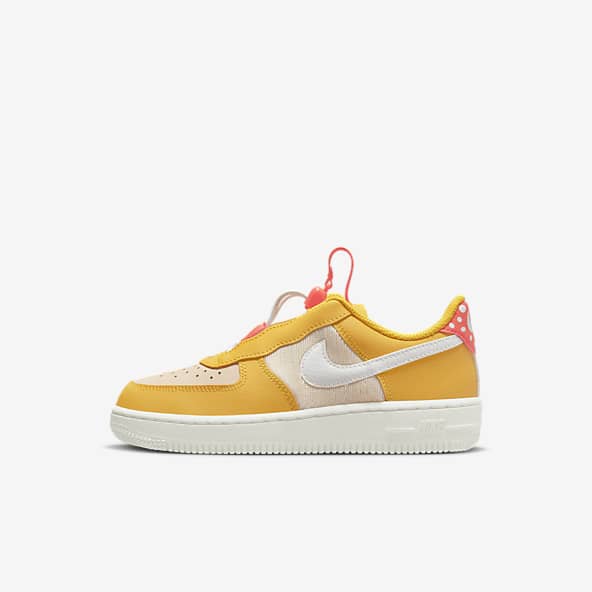 white & orange air force 1 trainers youth