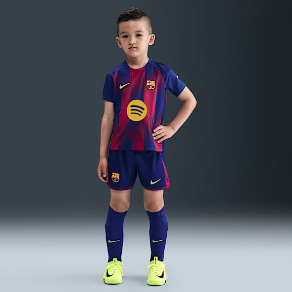 FC Barcelona 2025/26 Stadium hazai Nike Soccer háromrészes replikaszett kisgyerekeknek