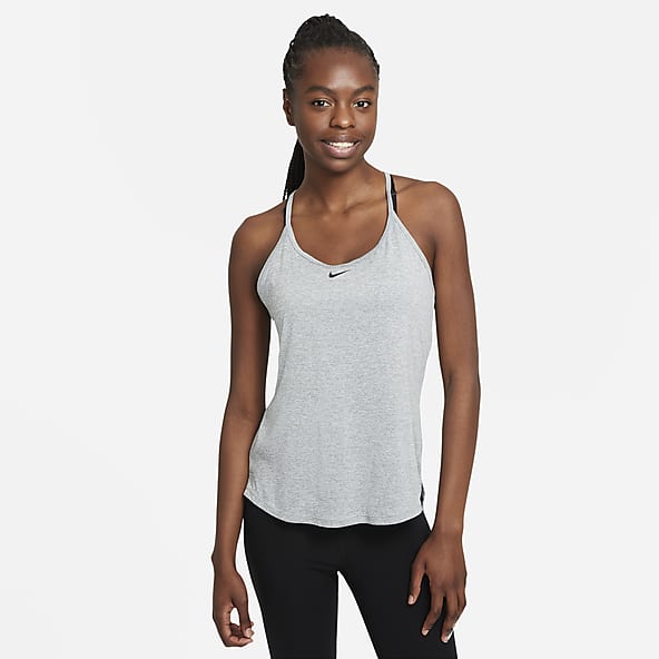 Nike Womens Tank Top Black Gold Dri Fit Athletic Running Shirt Small
