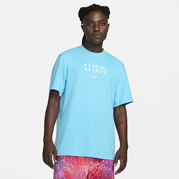 Blue Dri FIT Training Gym Tops. Nike