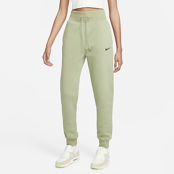 Womens Mid Rise Green Joggers.