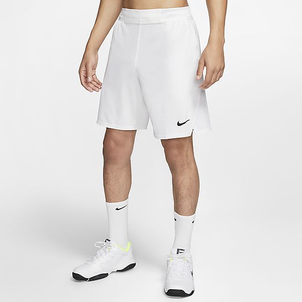 white athletic shorts nike