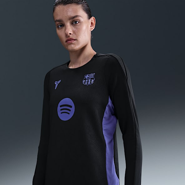 FC Barcelona Strike Extérieur Haut de foot d'avant-match à col ras-du-cou Kobe Dri-FIT pour femme