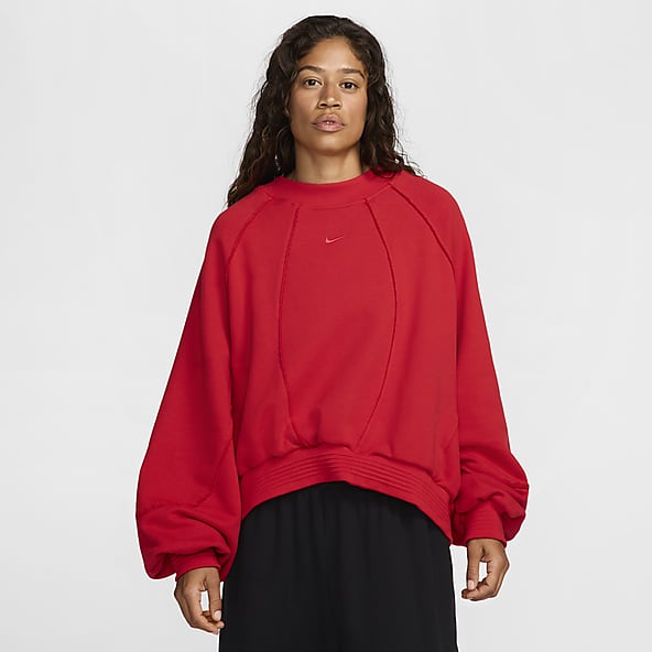 nike red crew neck sweatshirt