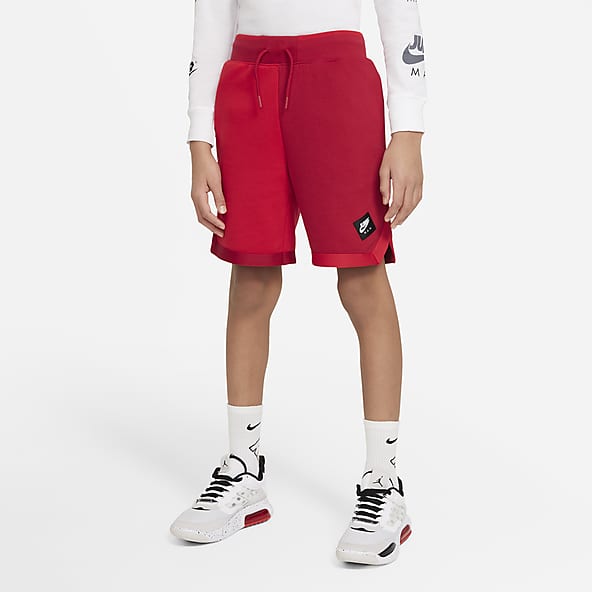 red and white jordan shorts