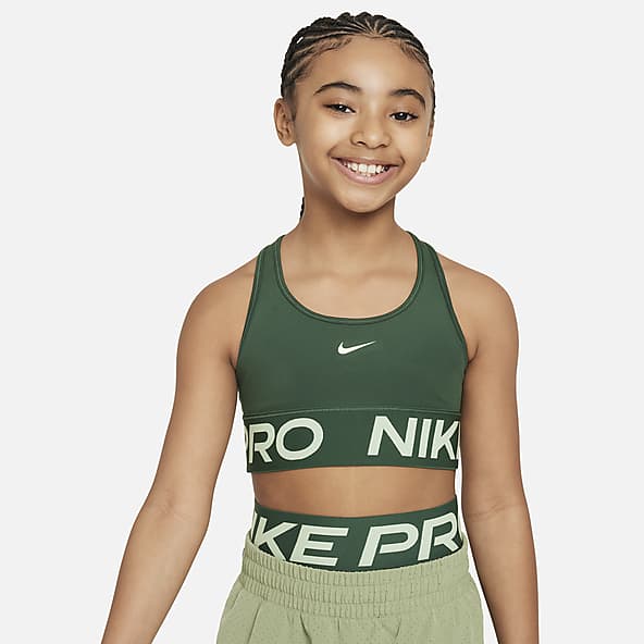 Nike Big Kids' (Girls') Long-Sleeve Crop Top and High Waist Bottom Set.