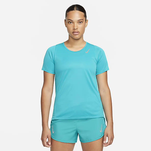 Blue Running Short Sleeve Shirts. Nike LU