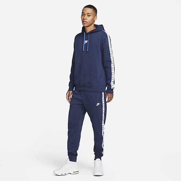 nike tracksuit blue and white