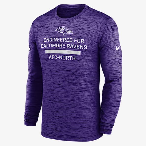 Baltimore Ravens Sideline Team Issue Velocity Men's Nike Dri-FIT NFL Long-Sleeve T-Shirt