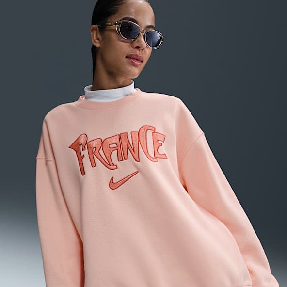 Frankrijk Phoenix Fleece Nike oversized voetbalsweatshirt met ronde hals voor dames