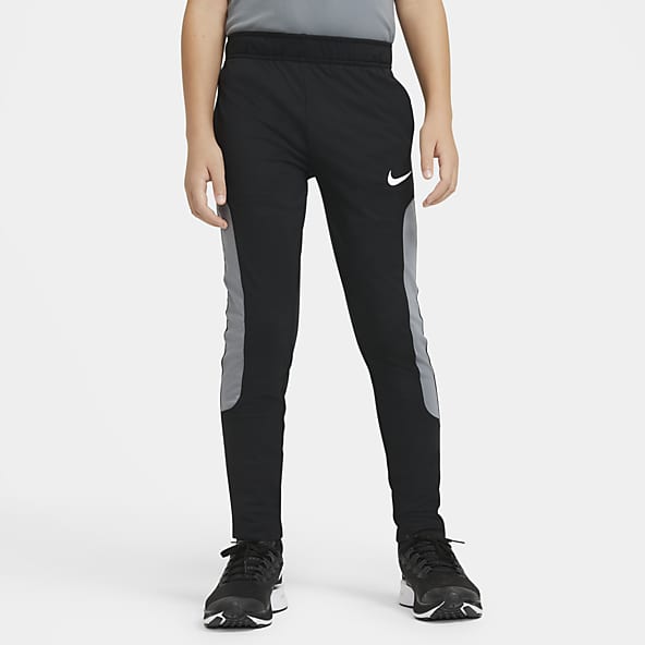 Nike Boys Training Pants Navy Gray Stripe On Sides Wide Leg Elastic Waist  M 1012