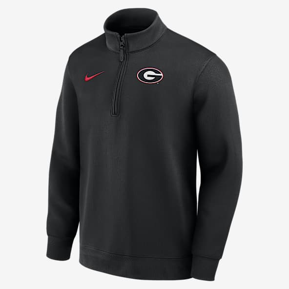 Georgia Coaches Playera de manga larga universitaria Nike Dri-FIT de medio cierre para hombre