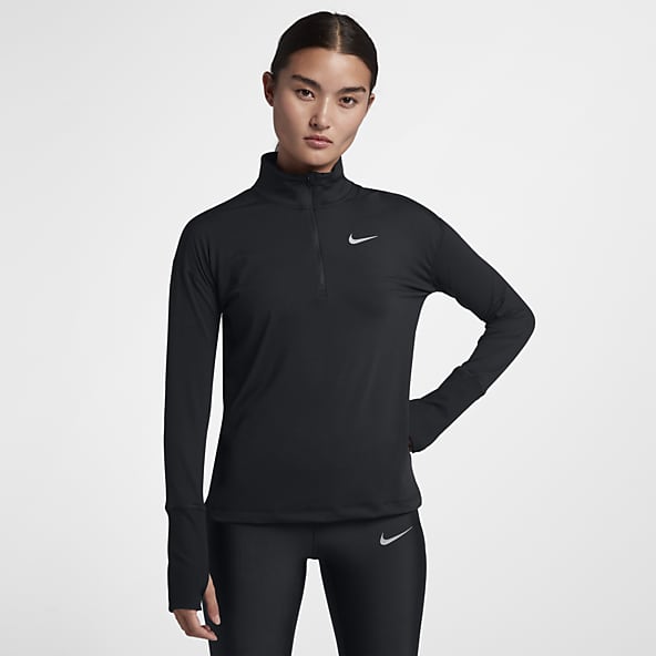 Long sleeve half zip running top womens clearance
