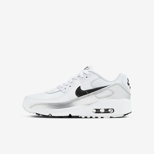 white nike air max 90 with black tick
