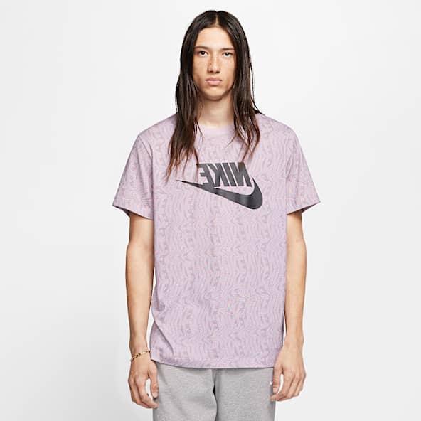 purple and teal nike shirt