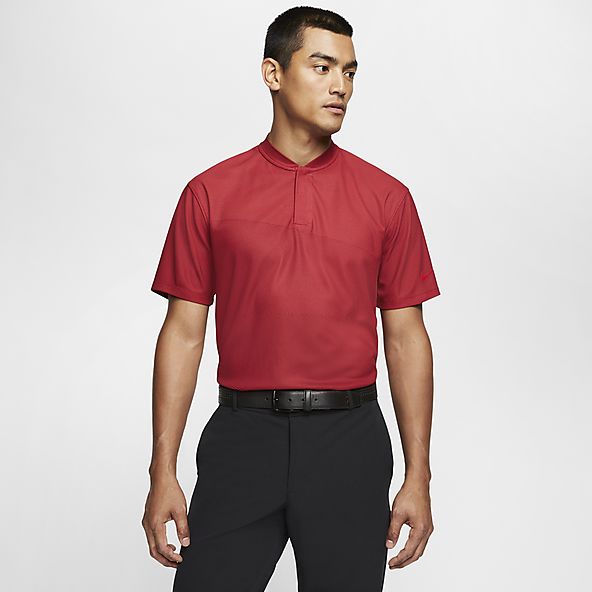 red nike golf polo
