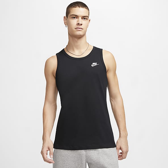 Men's Nike Stock Muscle Tank - Black/White - Size L