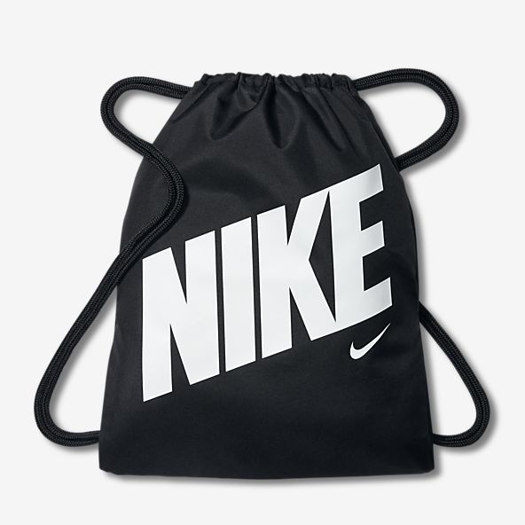 black and white nike drawstring bag