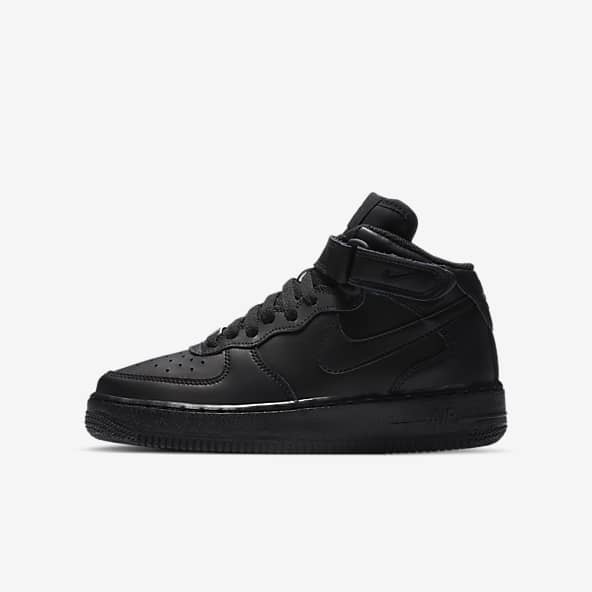 Black Air Force 1 Mid Top Shoes. Nike.com