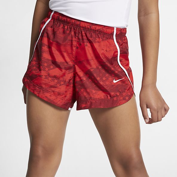 girls red nike shorts