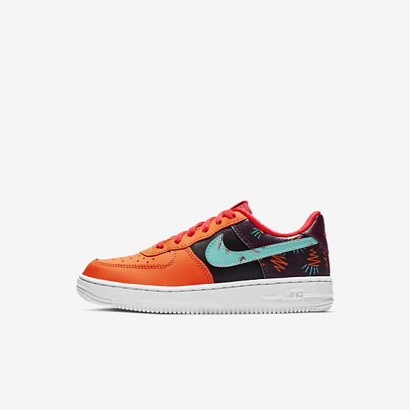 purple and orange air force ones