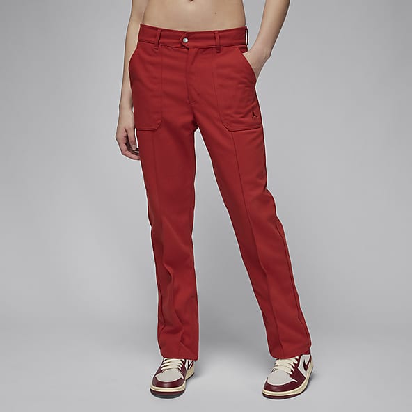 $50 - $100 Red Recycled Polyester Pants.