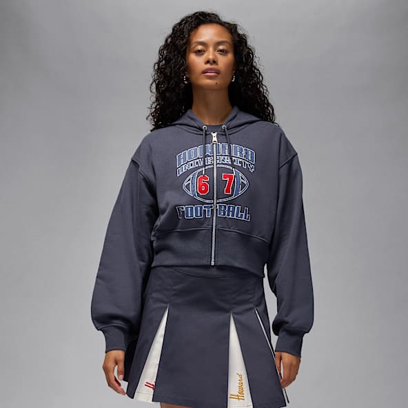 Jordan Flight Fleece x Howard University Women's Full-Zip Cropped Hoodie