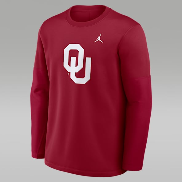 Oklahoma Sideline Coach Men's Jordan Brand Therma-FIT College Long-Sleeve T-Shirt