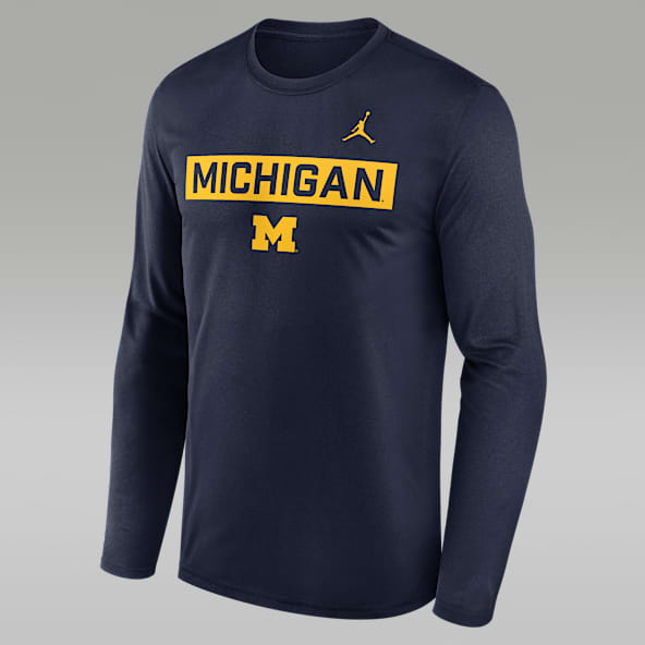 Michigan Primetime Legend 2-Hit Men's Jordan Brand Dri-FIT College Long-Sleeve T-Shirt
