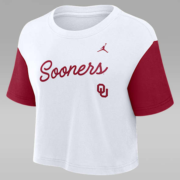 Oklahoma Script Women's Jordan Brand Dri-FIT College Cropped T-Shirt