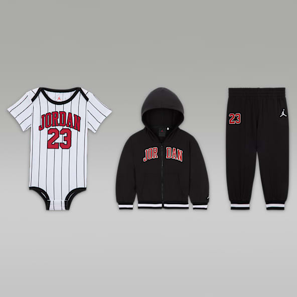 Jordan Conjunto de 3 piezas de sudadera con gorro 23 Jersey de cierre completo para bebé (de 6 a 12 meses)