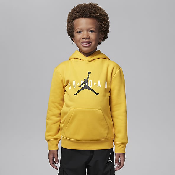 Jordan Take Flight Black and Gold Printed Pullover Big Kids Hoodie.