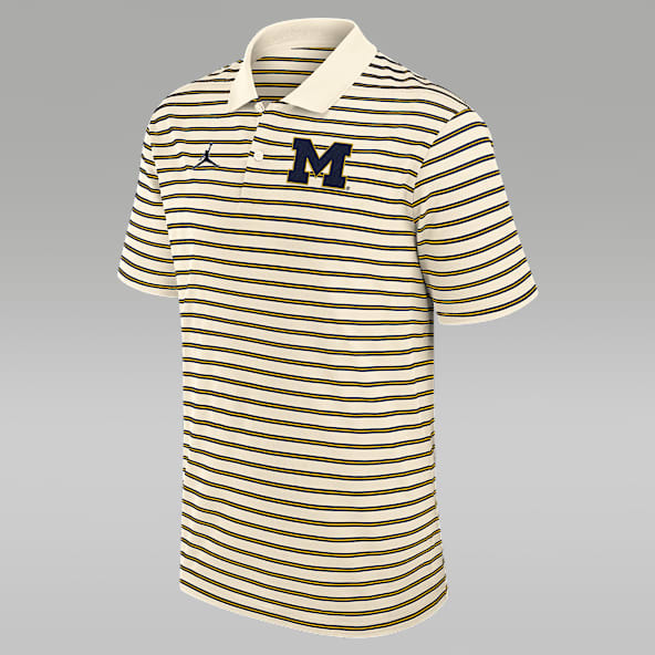 Michigan Striped Men's Jordan Brand Dri-FIT College Polo