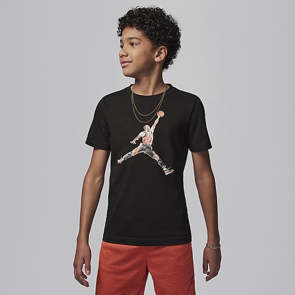Camiseta manga corta jordan para niños con dibujo tablas surf